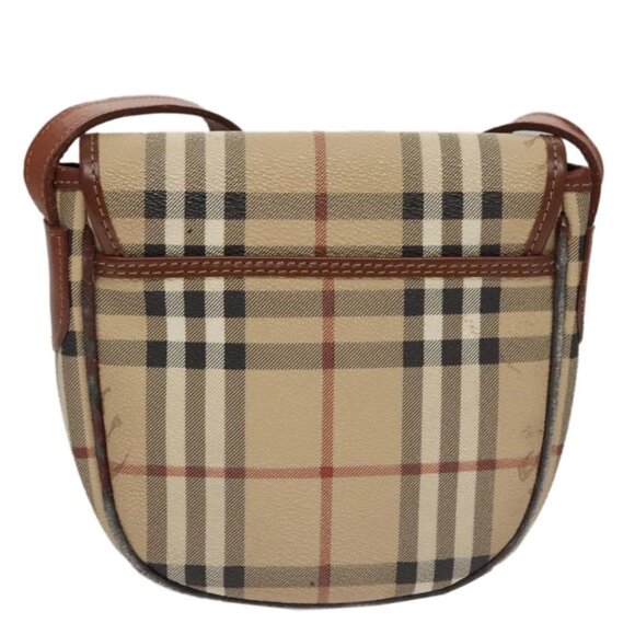 Burberrys Nova Check Shoulder Bag PVC Leather Beige Auth 110021 - Picture 3 of 16